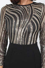Load image into Gallery viewer, Sophisticated Gold Sequins Bodice Jumpsuit