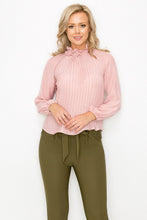 Load image into Gallery viewer, Smocked Trim Pleated Top