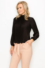 Load image into Gallery viewer, Smocked Trim Pleated Top