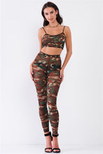 Load image into Gallery viewer, Sexy Sheer Mesh Sleeveless Crop Top & High Waist Legging Set