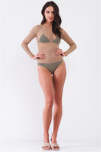 Load image into Gallery viewer, Sexy Fine Fishnet Sheer Mesh Crew Neck Long Sleeve Bodysuit