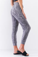 Load image into Gallery viewer, Grey Camo Print Loose Fit High-waisted Elasticated Self-tie Drawstring Waistline Track Pants