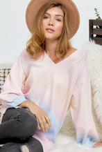 Load image into Gallery viewer, Multi Sherbet Tie Dye Color V Neck Sweater