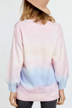Load image into Gallery viewer, Multi Sherbet Tie Dye Color V Neck Sweater
