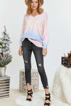 Load image into Gallery viewer, Multi Sherbet Tie Dye Color V Neck Sweater