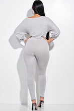 Load image into Gallery viewer, Solid Rib Knit Knotted Front Top And Leggings Two Piece Set