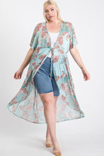 Load image into Gallery viewer, Short Sleeves Long-line Printed Mesh Open Cardigan