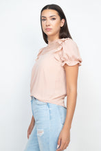 Load image into Gallery viewer, Dot Mesh Ruffled Sleeve Blouse