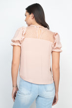 Load image into Gallery viewer, Dot Mesh Ruffled Sleeve Blouse
