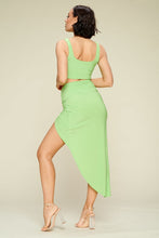Load image into Gallery viewer, Summer Days Solid Crop Top & Split Thigh Twist Slit Skirt Set