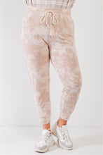 Load image into Gallery viewer, Plus Tie-dye Bleached Effect High Waist Comfy Jogger Pants