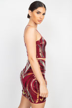 Load image into Gallery viewer, Sequin Square Cami Top & Mini Skirts Set