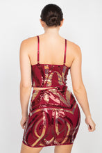 Load image into Gallery viewer, Sequin Square Cami Top & Mini Skirts Set
