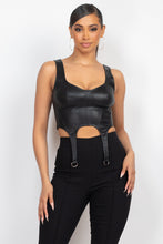 Load image into Gallery viewer, D-ring Sweetheart Bustier Leather Top