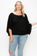 Load image into Gallery viewer, Solid Top Featuring Flattering Wide Sleeves