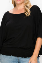 Load image into Gallery viewer, Solid Top Featuring Flattering Wide Sleeves