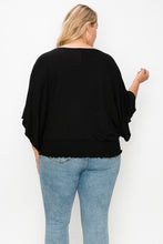 Load image into Gallery viewer, Solid Top Featuring Flattering Wide Sleeves
