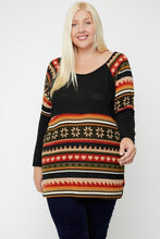 Load image into Gallery viewer, Geometric Print-contrast Tunic