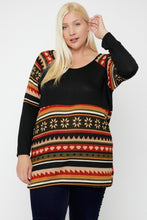 Load image into Gallery viewer, Geometric Print-contrast Tunic