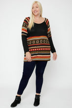 Load image into Gallery viewer, Geometric Print-contrast Tunic