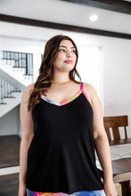 Load image into Gallery viewer, Plus Black Striped V-neck Top & Maxi Skirt Set