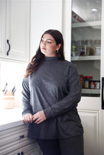 Load image into Gallery viewer, Charcoal Mock Neck Long Sleeve Top & High Waist Legging Pants Set