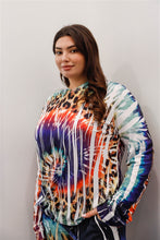 Load image into Gallery viewer, Plus Ivory Animal Multi Color Print Hooded Long Sleeve Top & Pants Set