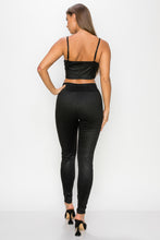Load image into Gallery viewer, Embossed Snake Print Top And Leggings Set