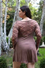 Load image into Gallery viewer, Plus Lace Detail Long Sleeve Mini Dress