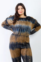 Load image into Gallery viewer, Plus Tie-dye Lace Up Shoulder Details Back Wrap Cut-out Jumpsuit