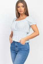 Load image into Gallery viewer, Smock Flounce Hem Plaid Top