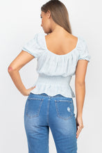 Load image into Gallery viewer, Smock Flounce Hem Plaid Top