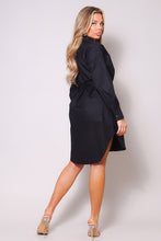 Load image into Gallery viewer, Long Sleeve Poplin Shirt Dress