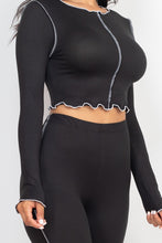 Load image into Gallery viewer, Lettuce Edge Crop Top & Leggings Set