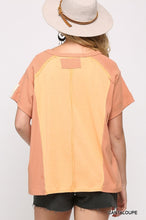 Load image into Gallery viewer, Ribbed And Solid Mixed Raw Edge Top