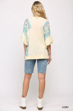 Load image into Gallery viewer, Texture Knit And Print Mixed Hi Low Hem Top