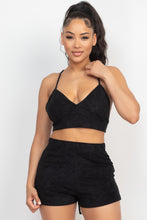 Load image into Gallery viewer, Terry Towel Bralette Top & Mini Shorts Set