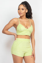 Load image into Gallery viewer, Terry Towel Bralette Top & Mini Shorts Set