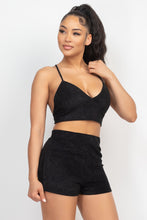 Load image into Gallery viewer, Terry Towel Bralette Top & Mini Shorts Set