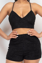 Load image into Gallery viewer, Terry Towel Bralette Top & Mini Shorts Set