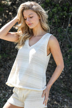 Load image into Gallery viewer, Stripe Knit Sleeveless Top & Short Set