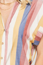 Load image into Gallery viewer, A Woven Shirt In Multicolor Striped With Collared Neckline