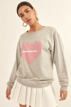 Load image into Gallery viewer, Vintage-style Heart Graphic Print French Terry Knit Sweatshirt