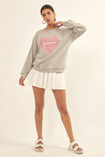 Load image into Gallery viewer, Vintage-style Heart Graphic Print French Terry Knit Sweatshirt