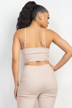 Load image into Gallery viewer, Plaid Houndstooth Cami Crop Top & Belted Pants Set