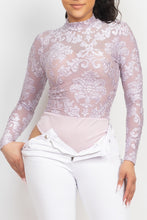 Load image into Gallery viewer, Embroidered Mock Neck Keyhole Bodysuit
