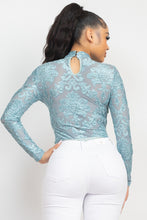 Load image into Gallery viewer, Embroidered Mock Neck Keyhole Bodysuit
