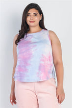Load image into Gallery viewer, Plus Tie-dye Round Neck Sleeveless Top