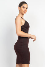 Load image into Gallery viewer, Glitter Slit Bodycon Sleeveless Dress