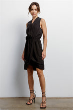 Load image into Gallery viewer, Washed Black Wrap Sleeveless V-neck Mini Dress